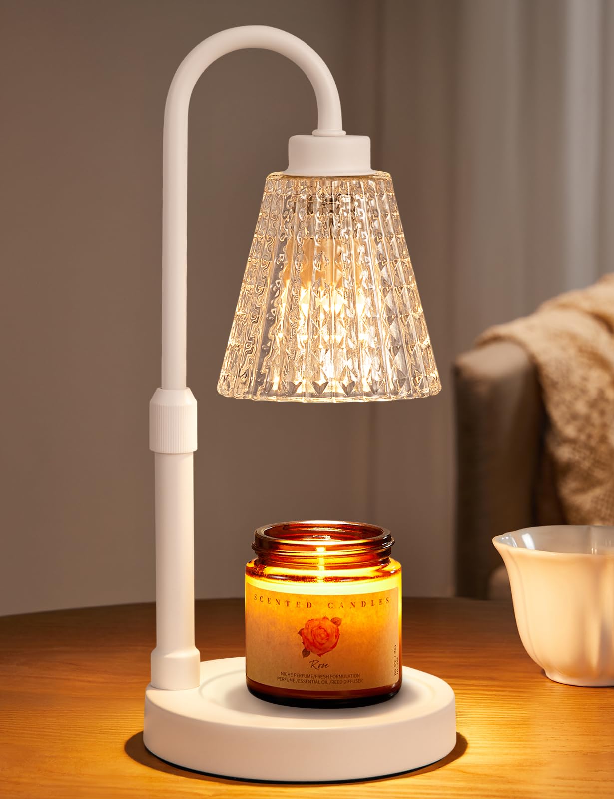 Innqoo Candle Warmer Lamp with Timer, Dimmable Candle Warmer for Jar Candles, Height Adjustable Wax Melts Warmer, Birthday Gifts for Women Mom, House Warming Gifts New Home Decor