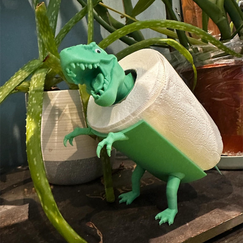 Funny Dinosaur Toilet Roll Holder