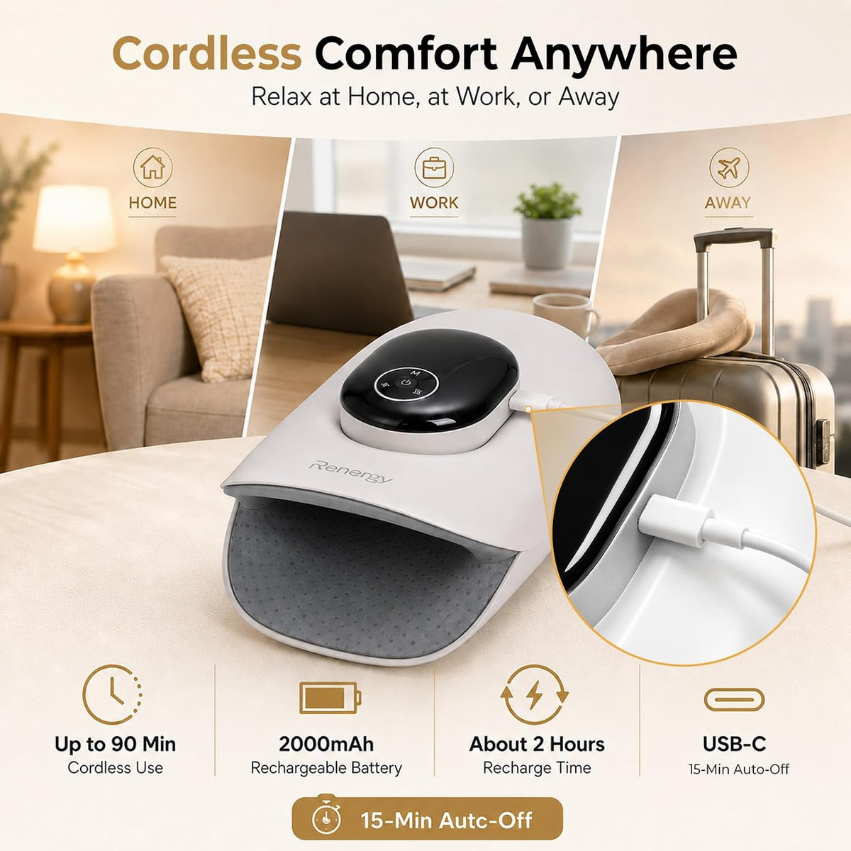 Renergy Cordless Hand Massager with Heat