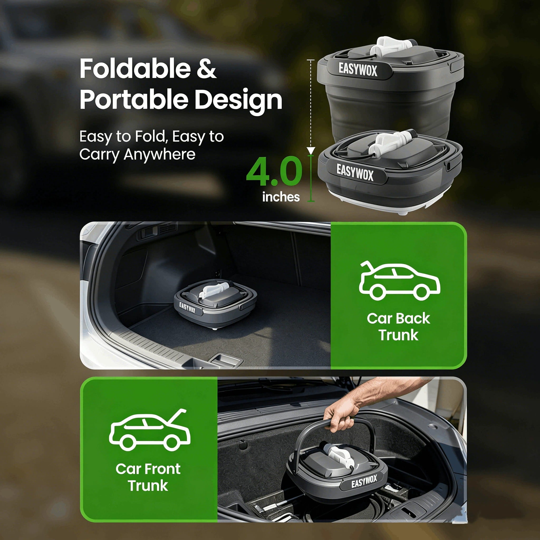 Portable Electric Pressure Washer with 3.2 Gal Tank