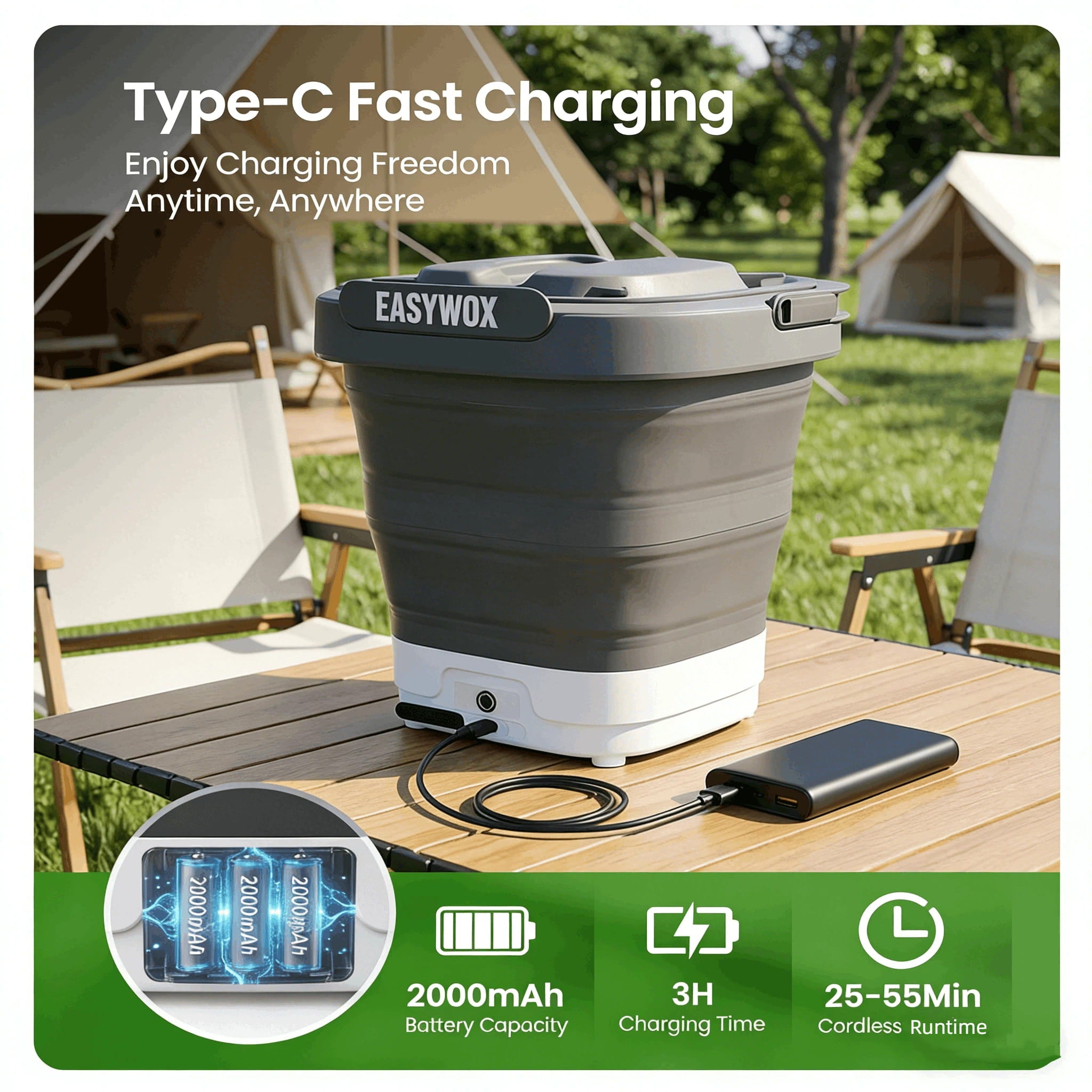 Portable Electric Pressure Washer with 3.2 Gal Tank