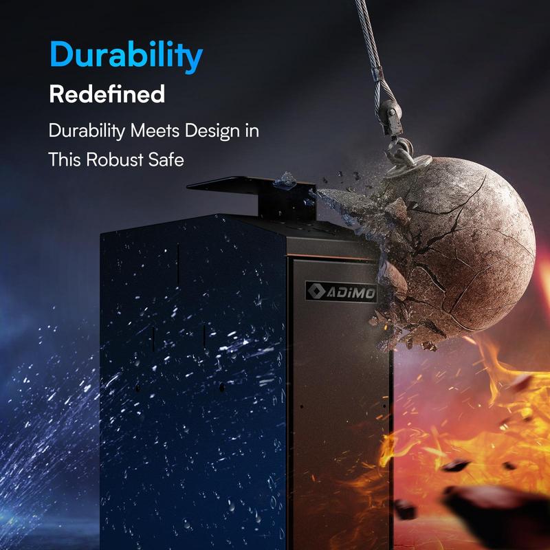 ADIMO Biometric Fingerprint Safe with Keypad Lock