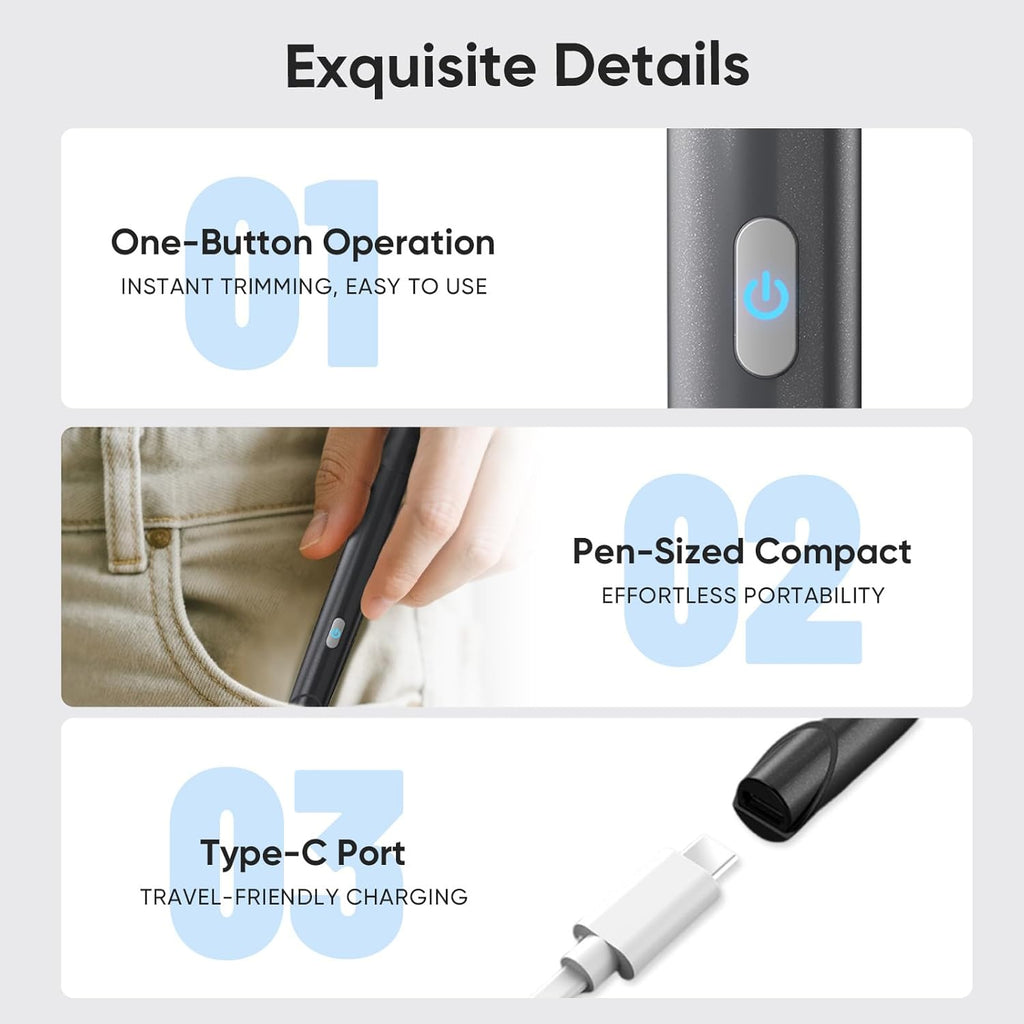 Nose Hair Trimmer for Men, Visual Nose Ear Hair Trimmer Equipped High Definition Camera, Whole Visual Experience, Portable Design USB Rechargeable, Dual Edge Blades Easy Cleansing