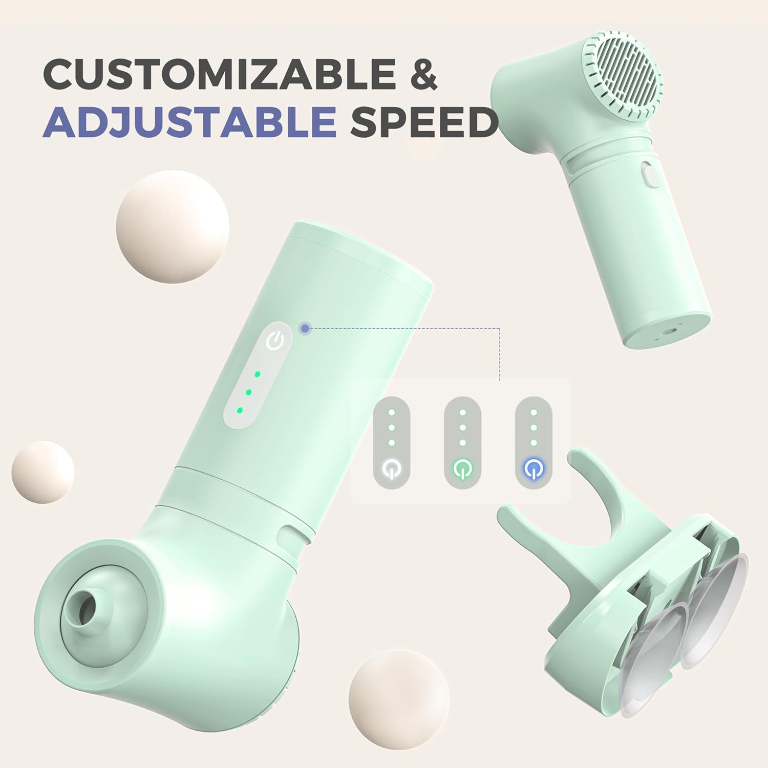 Bath Jet Spa, Cordless Portable Bathtub Accessories with 3-Level Adjustable Speed, Bubble Maker/Bath Jet Mode, Bathtub Jets for Home Spa, Relaxing (Green)