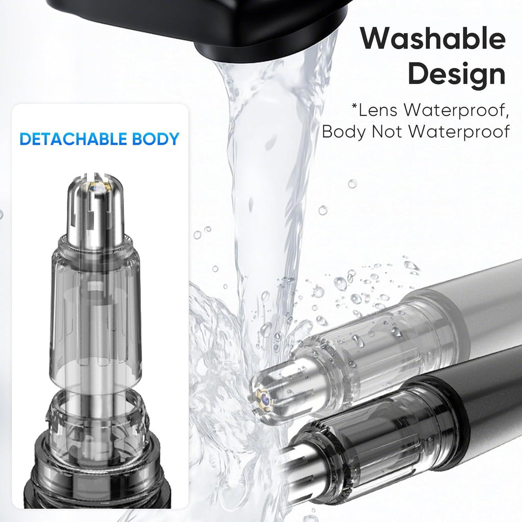 Nose Hair Trimmer for Men, Visual Nose Ear Hair Trimmer Equipped High Definition Camera, Whole Visual Experience, Portable Design USB Rechargeable, Dual Edge Blades Easy Cleansing
