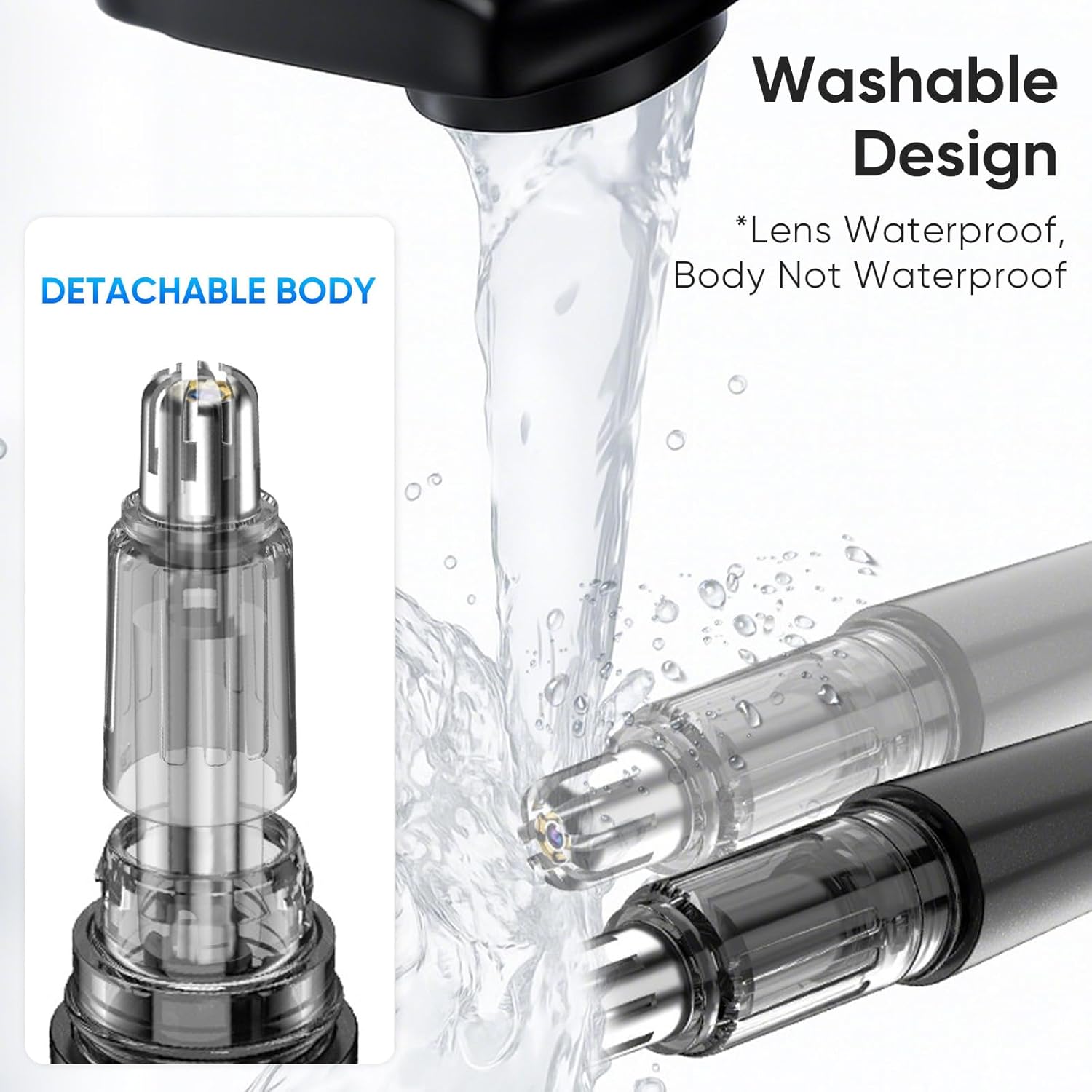 Nose Hair Trimmer for Men, Visual Nose Ear Hair Trimmer Equipped High Definition Camera, Whole Visual Experience, Portable Design USB Rechargeable, Dual Edge Blades Easy Cleansing