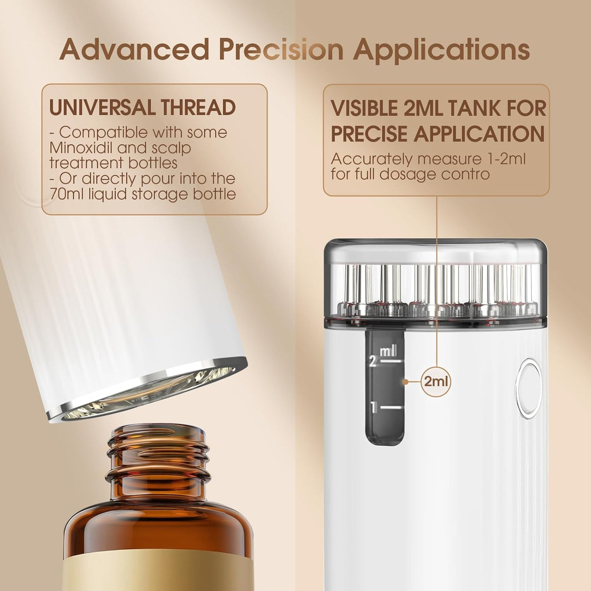 Renergy Electric Hair Oil Applicator for Scalp, Red Light Therapy Direct Brush with Vibration & Microcurrent, Minoxidil Applicator Tool, Serum Dispenser, Electric Scalp Massager Comb for Hair Growth