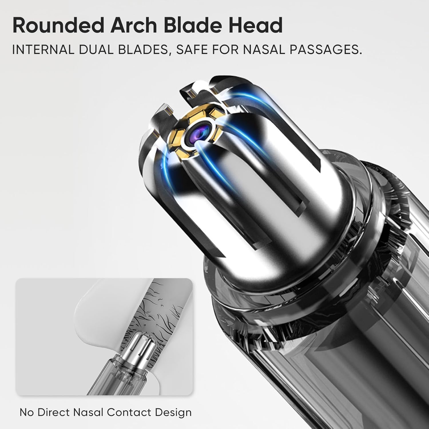 Nose Hair Trimmer for Men, Visual Nose Ear Hair Trimmer Equipped High Definition Camera, Whole Visual Experience, Portable Design USB Rechargeable, Dual Edge Blades Easy Cleansing