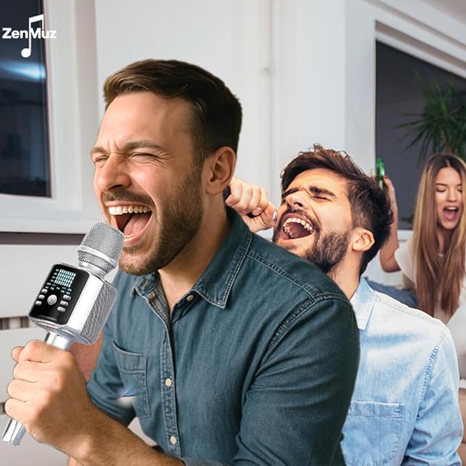 Professional Wireless Karaoke Microphone with Speaker and Soundcard