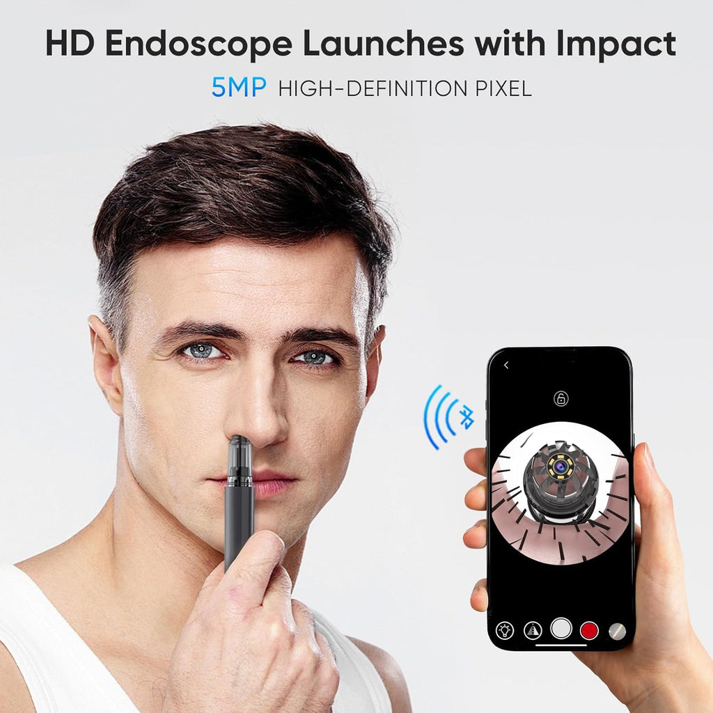 Nose Hair Trimmer for Men, Visual Nose Ear Hair Trimmer Equipped High Definition Camera, Whole Visual Experience, Portable Design USB Rechargeable, Dual Edge Blades Easy Cleansing