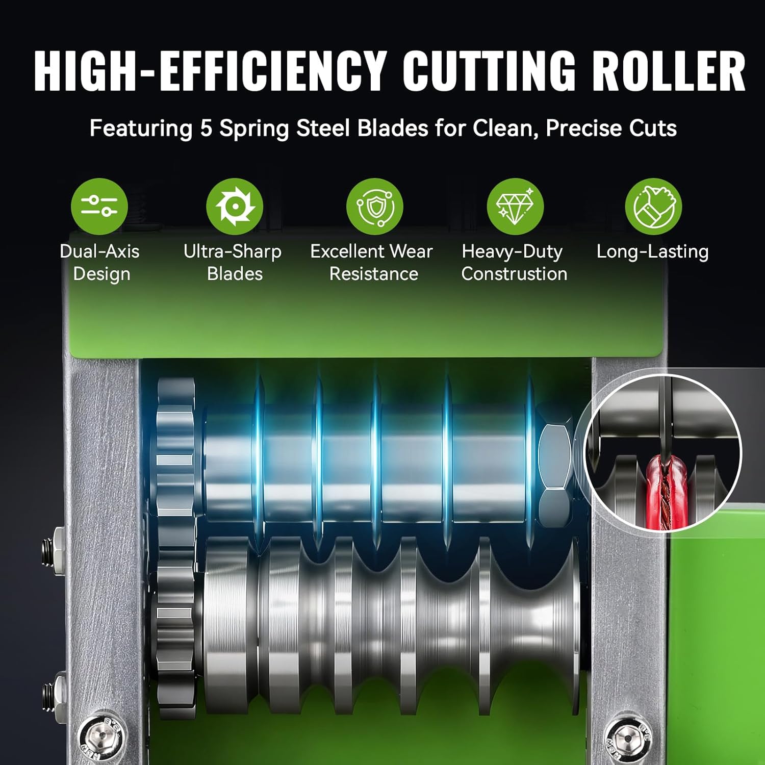 Electric Wire Stripping Machine, 0.06''-0.67'' Automatic Wire Stripper Machine with 6 Channels 5 Blades, Electric Cable Stripper Machine with 35 W All-Copper Motor for Leftover Cable Recycle