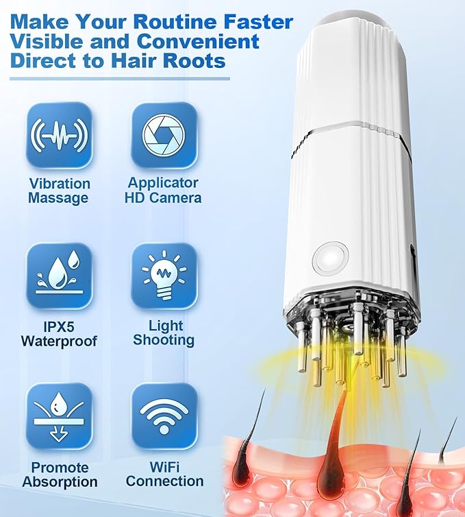 3 in 1 Electric Scalp Massager and Hair Oil Applicator Camera