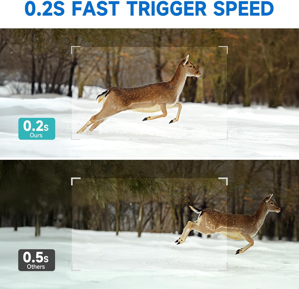 4G Cellular Trail Camera w/AI Detection, 2K 33MP Live Streaming Game Camera w/Unlimited Data Plan, No-Glow IR Flash, 120° FOV, 0.2S Fast Trigger, Two-Way Talk, Solar Panel & Battery Powered