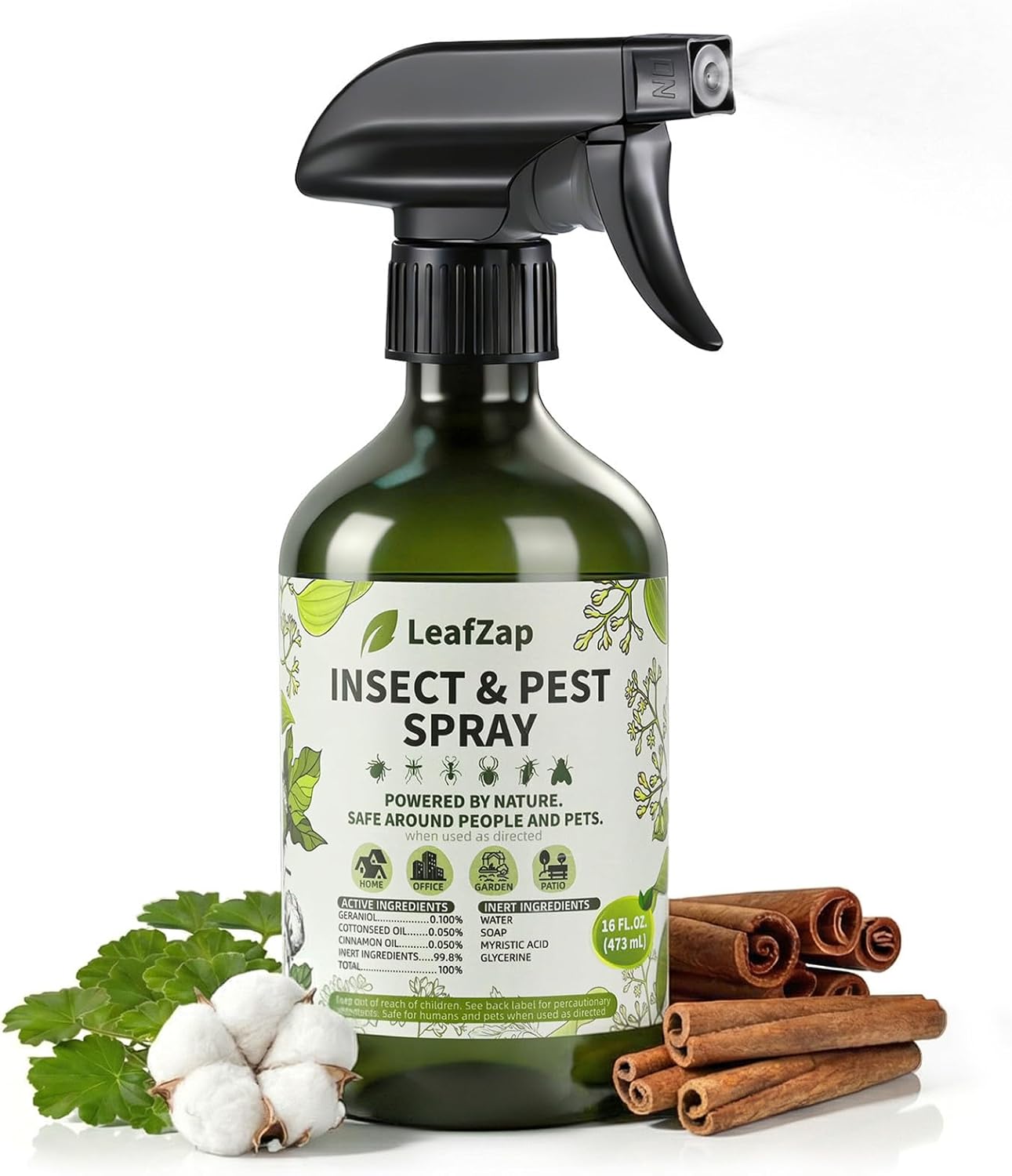 Natural Bug Spray, Triple Essential Oil Formula, Insect Repellent with Cinnamon Oil for Pest Control, Effective Against Ants, Spiders, Roaches &More, Indoor Outdoor Use, Family & Pet Safe,16oz