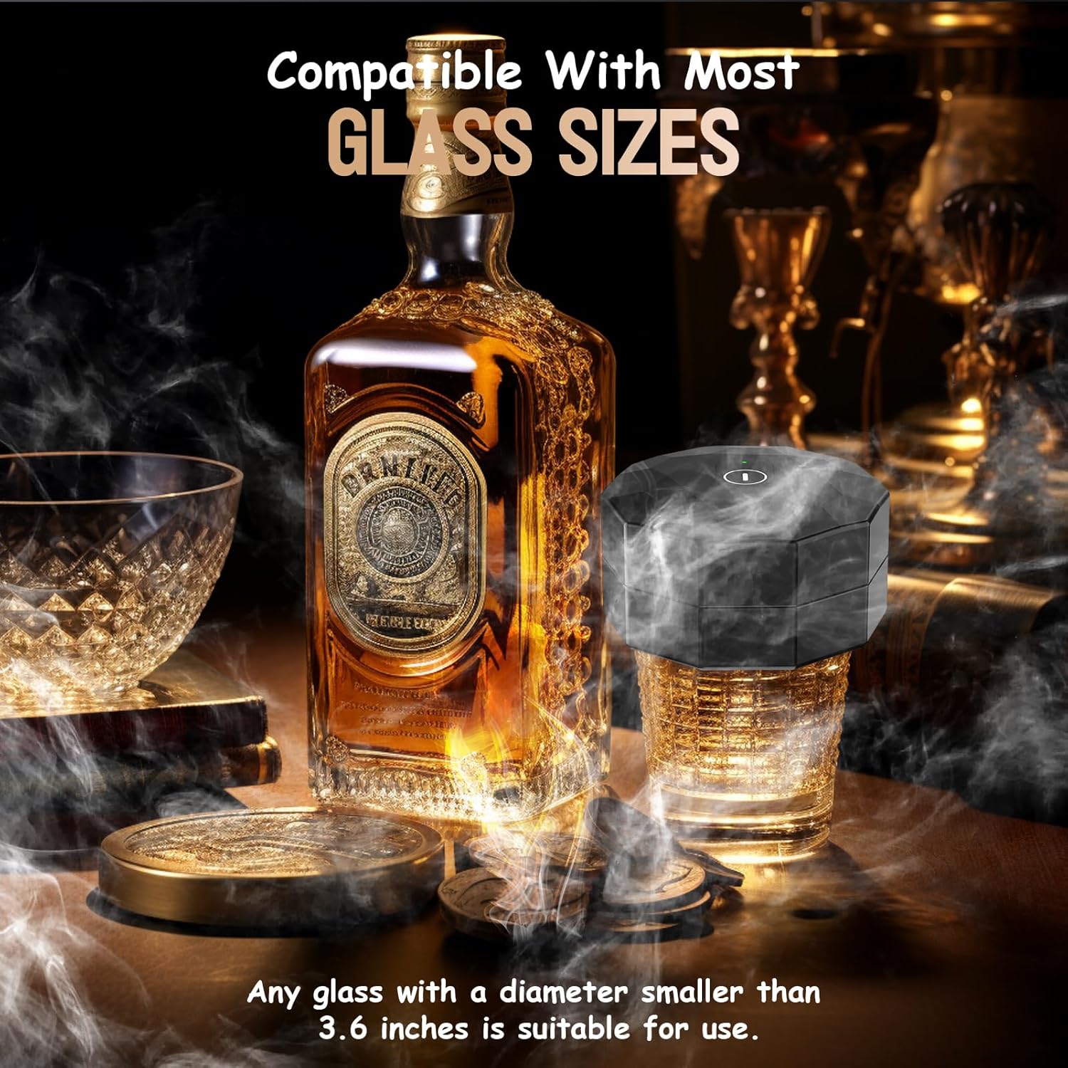 Electric Whiskey Smoker Kit - Electric Cocktail Kit with 6 Flavors Wood Chips, Rechargeable Old Fashioned Smoker Kit Built-in Lighter, Anniversary Birthday Christmas Gifts for Men