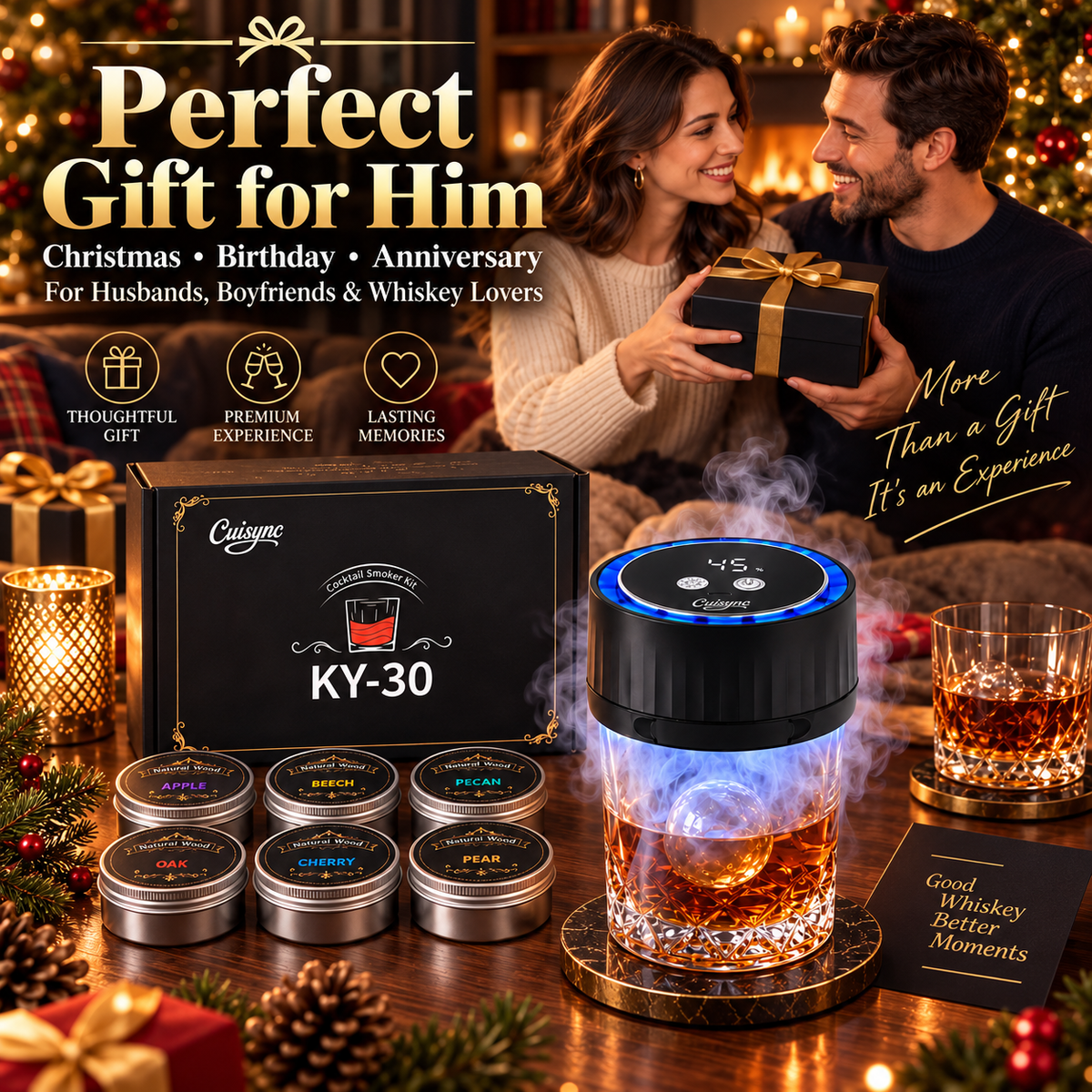 2026 New Electric Whiskey Smoker Kit with 6 Wood Chips