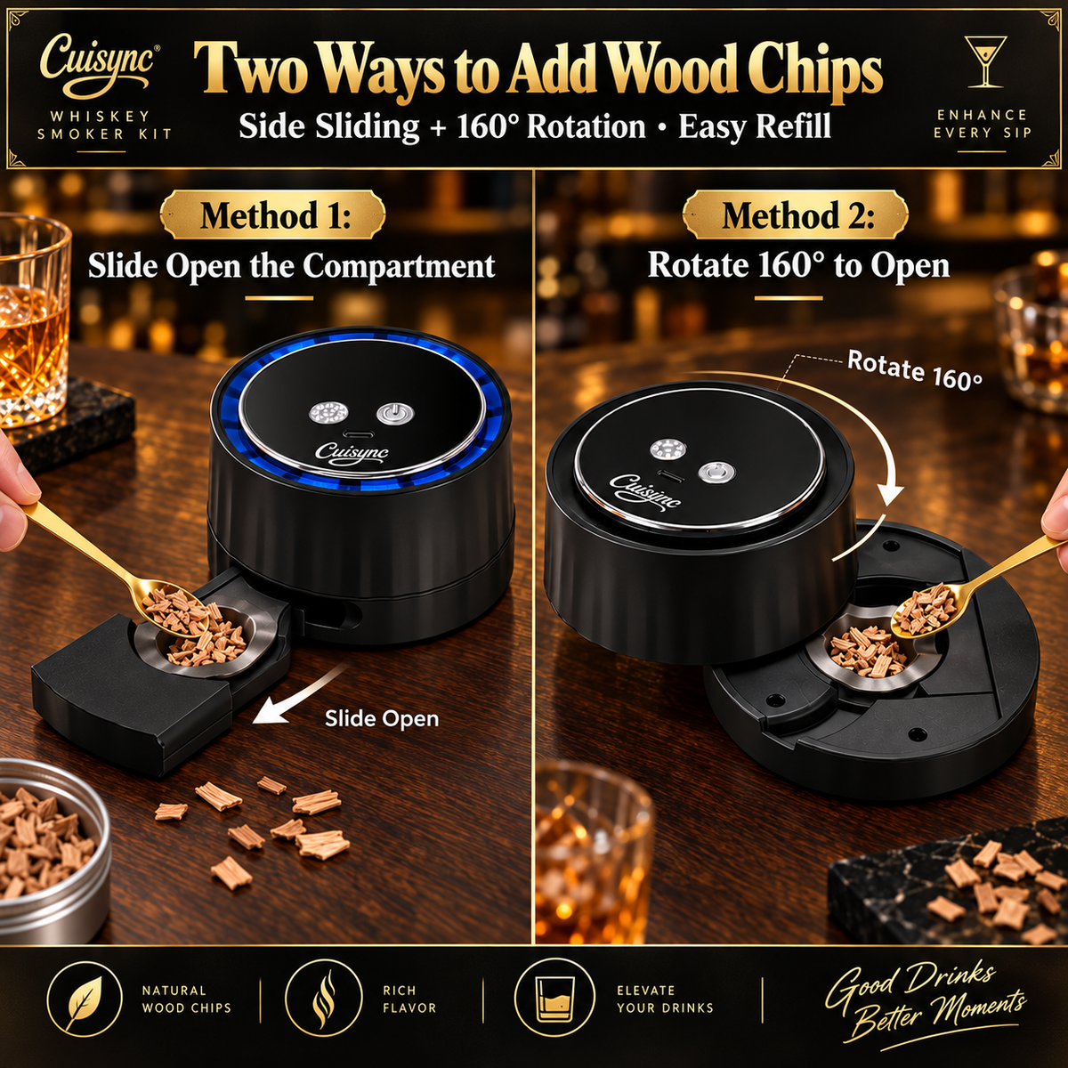 2026 New Electric Whiskey Smoker Kit with 6 Wood Chips