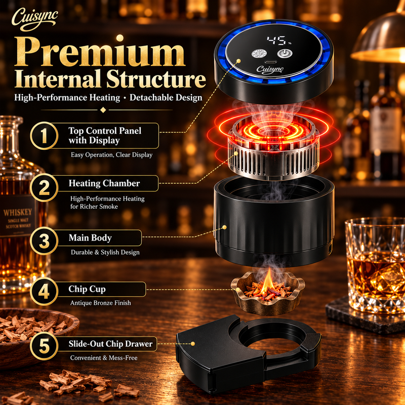 2026 New Electric Whiskey Smoker Kit with 6 Wood Chips
