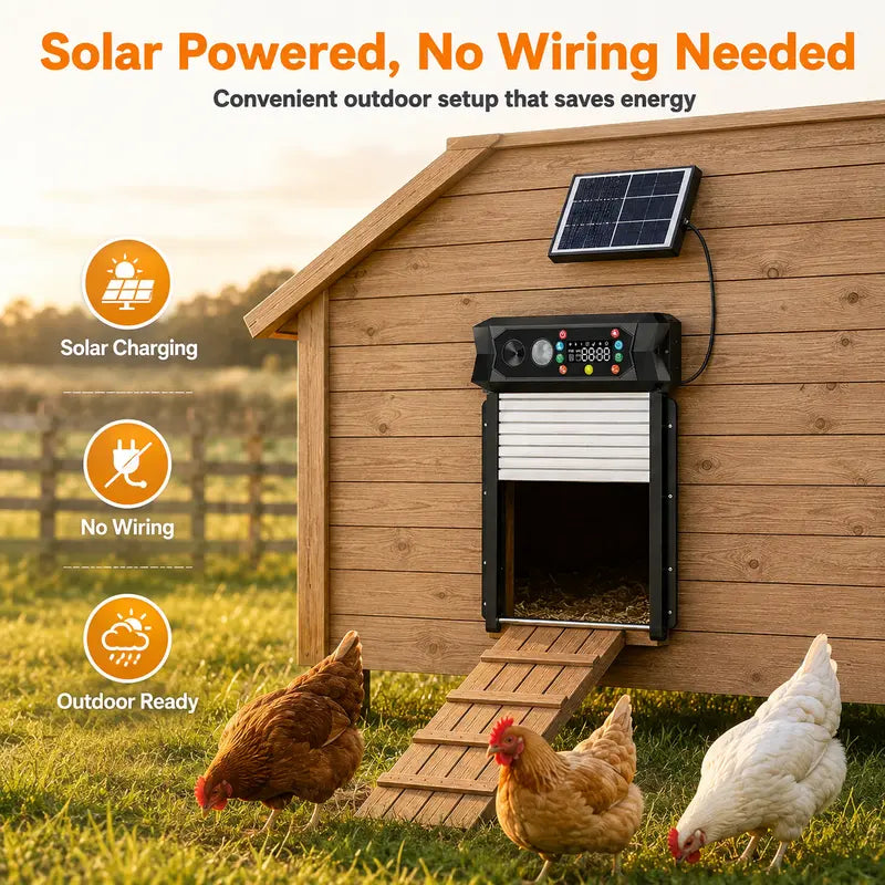 Porbi Solar-Powered Automatic Chicken Coop Door