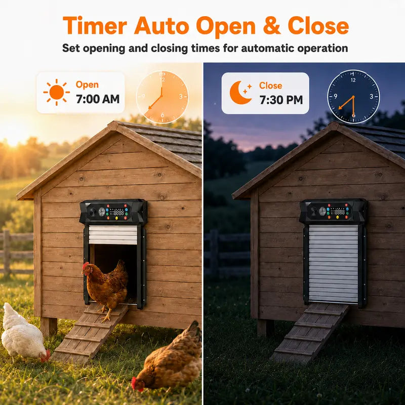 Porbi Solar-Powered Automatic Chicken Coop Door