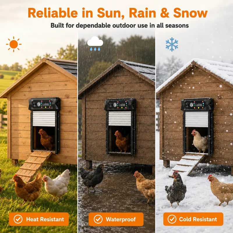 Porbi Solar-Powered Automatic Chicken Coop Door