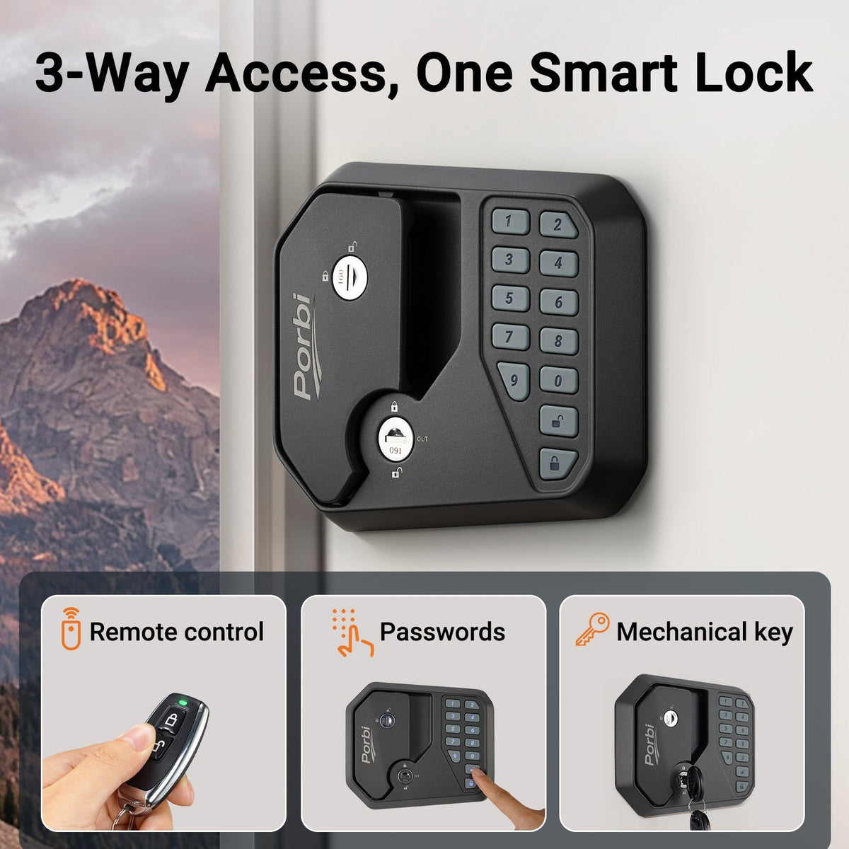 Porbi Full Metal RV Keyless Entry Door Lock with Password & Remote