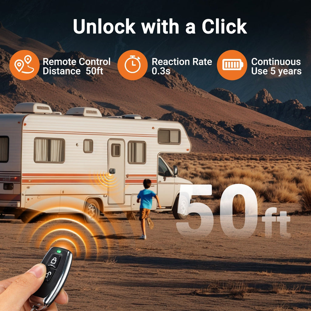 Full Metal RV Keyless Entry Door Lock with Password & Remote