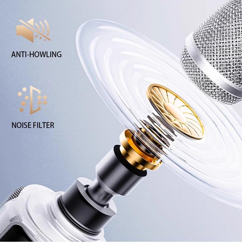 Professional Wireless Karaoke Microphone with Speaker and Soundcard