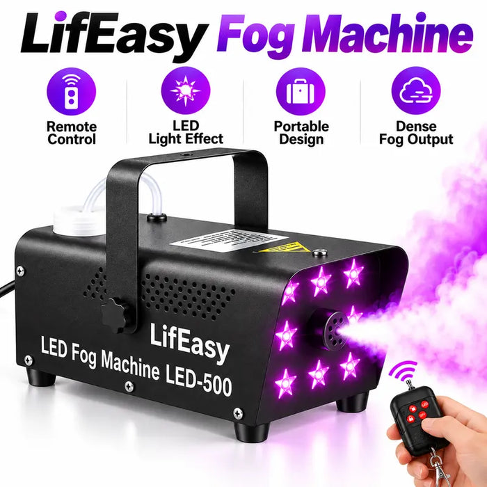 LifEasy LED-500 Fog Machine with Remote Control