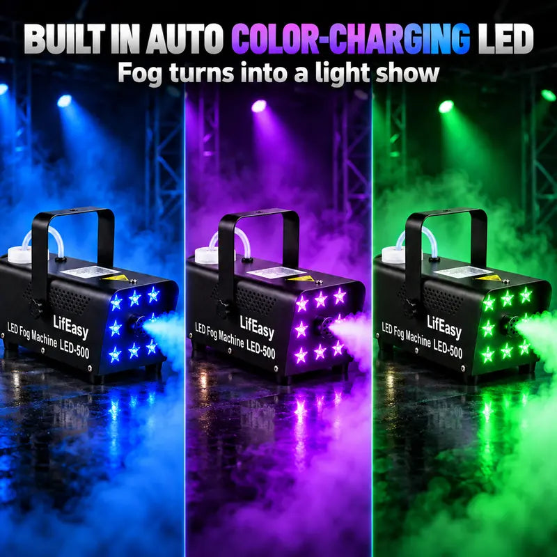 LifEasy LED-500 Fog Machine with Remote Control