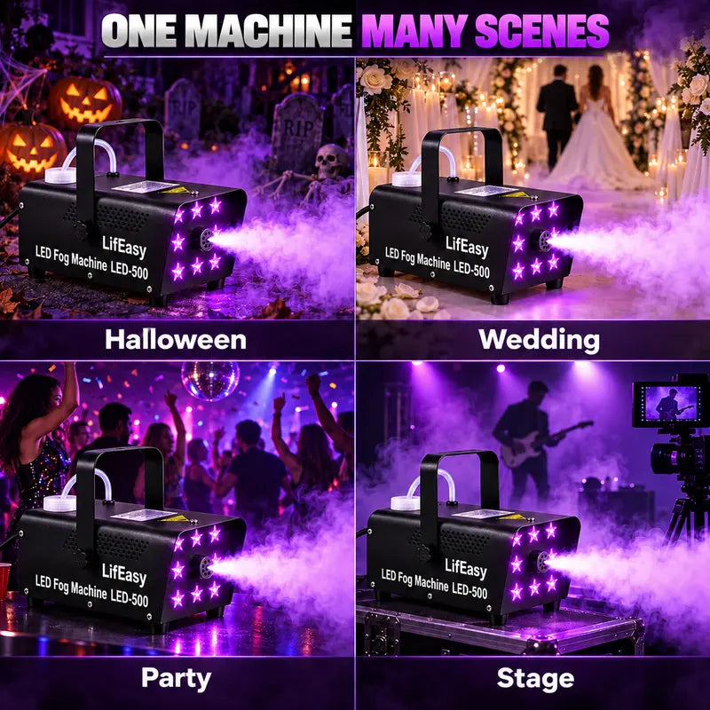 LifEasy LED-500 Fog Machine with Remote Control